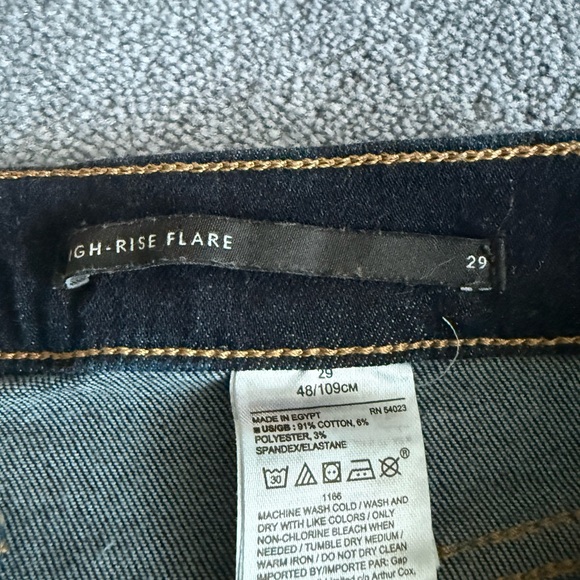 Banana Republic Premium Denim Dark Wash High Rise Flare Jeans waist 29 - Picture 6 of 9